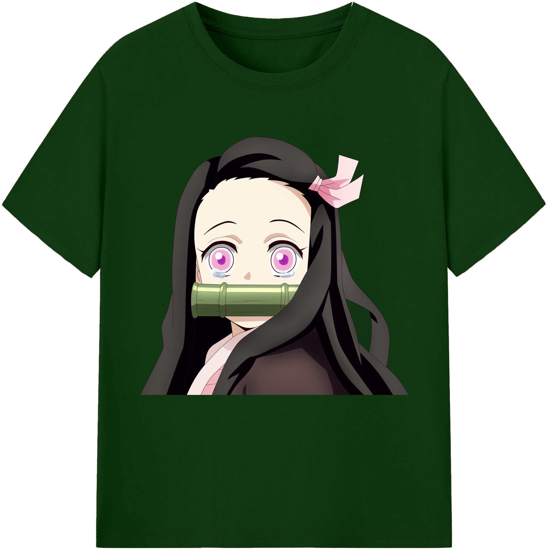 （画像用） 鬼滅の刃（きめつのやいば）竈門 禰󠄀豆子／かまど ねずこ Kamado Nezuko 綿100％半袖Tシャツ（フロントプリント）